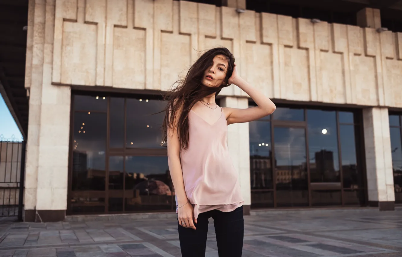 Photo wallpaper summer, face, the wind, model, hair, figure