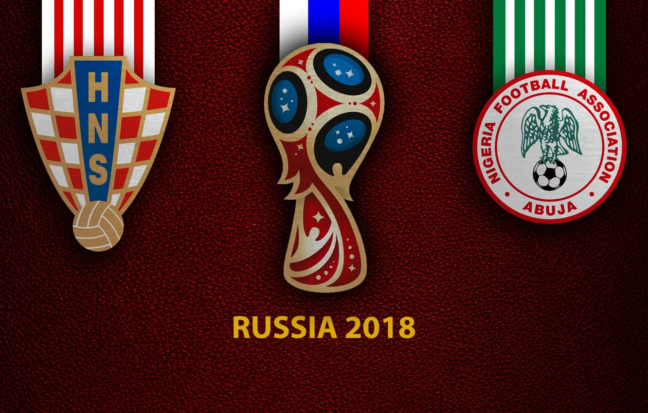 Photo wallpaper wallpaper, sport, logo, football, FIFA World Cup, Russia 2018, Croatia vs Nigeria