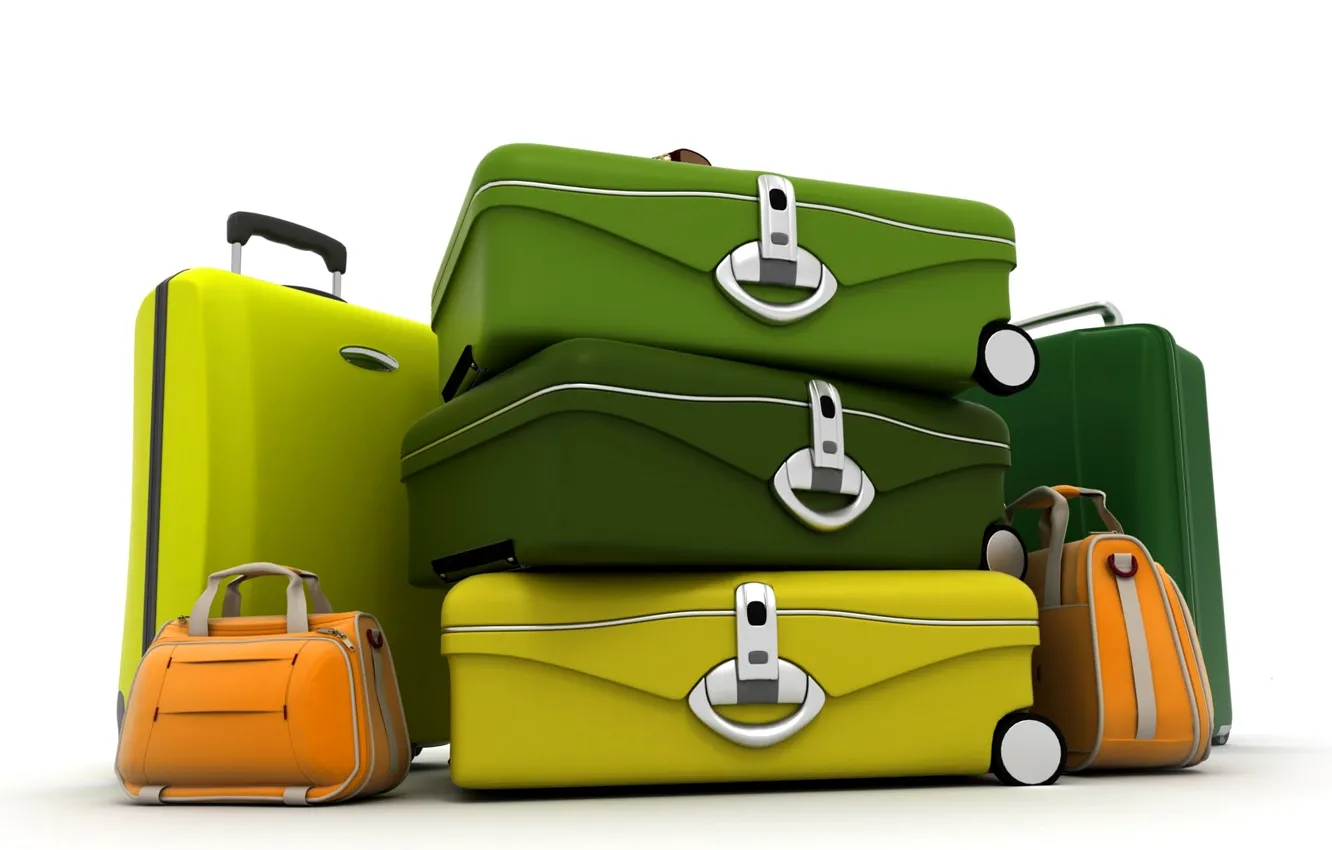 Photo wallpaper color, suitcase, bag, journey, Luggage