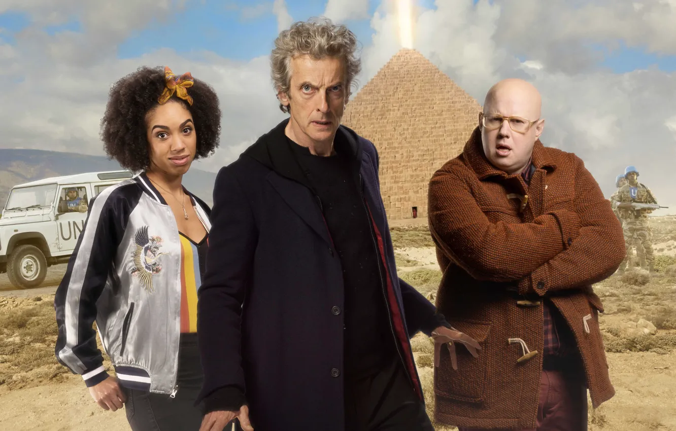 Photo wallpaper pyramid, actors, Doctor Who, Doctor Who, Peter Capaldi, The Twelfth Doctor, Twelfth Doctor, Matt Lucas