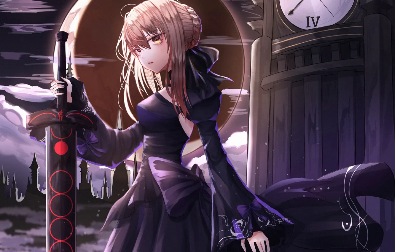 Photo wallpaper night, sword, the saber, Fate / Grand Order, The destiny of a great campaign