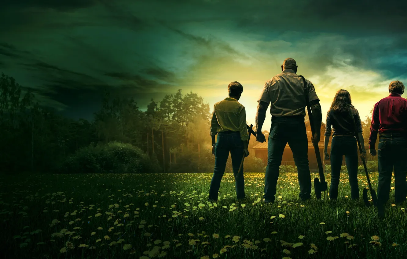 Photo wallpaper Thriller, poster, Dave Bautista, Dave Batista, A knock in the hut, Knock at the Cabin