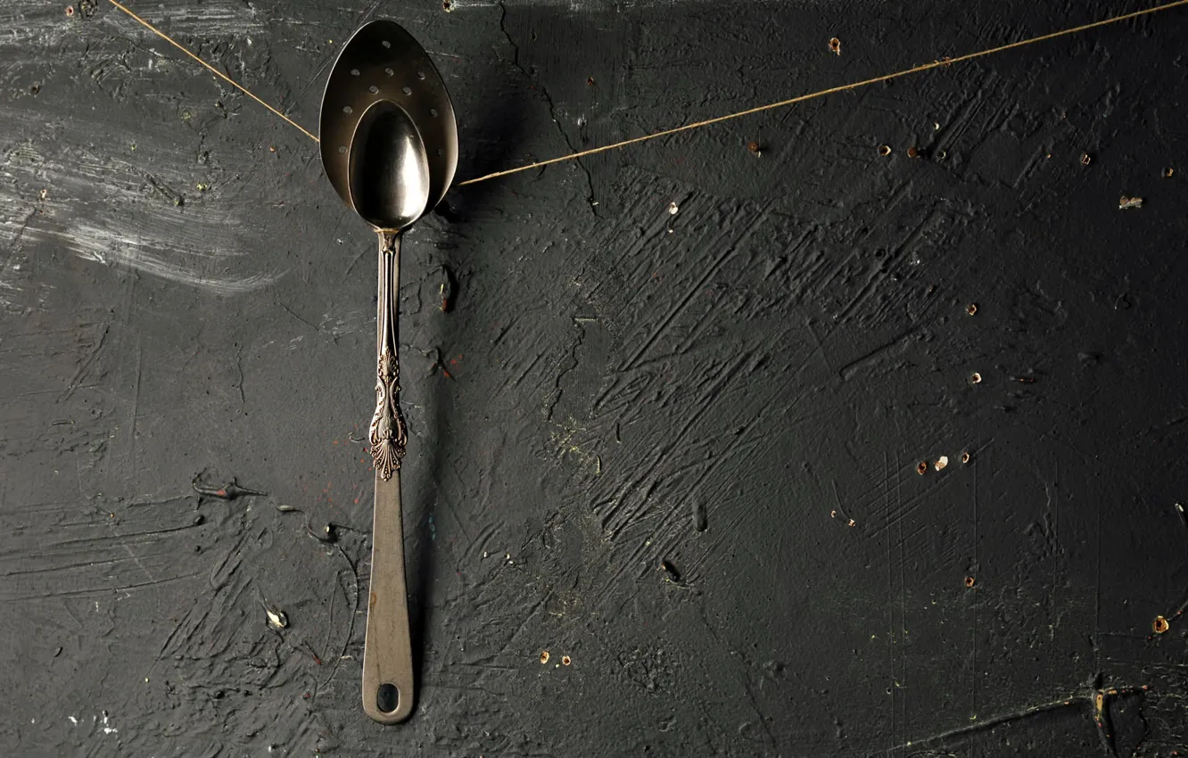 Photo wallpaper background, spoon, cord