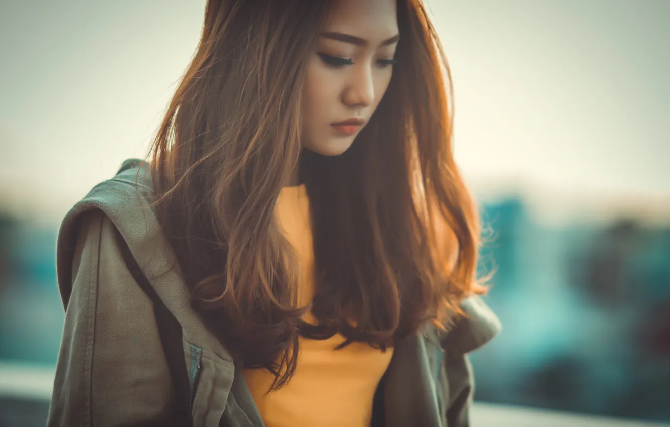 Photo wallpaper girl, portrait, Asian