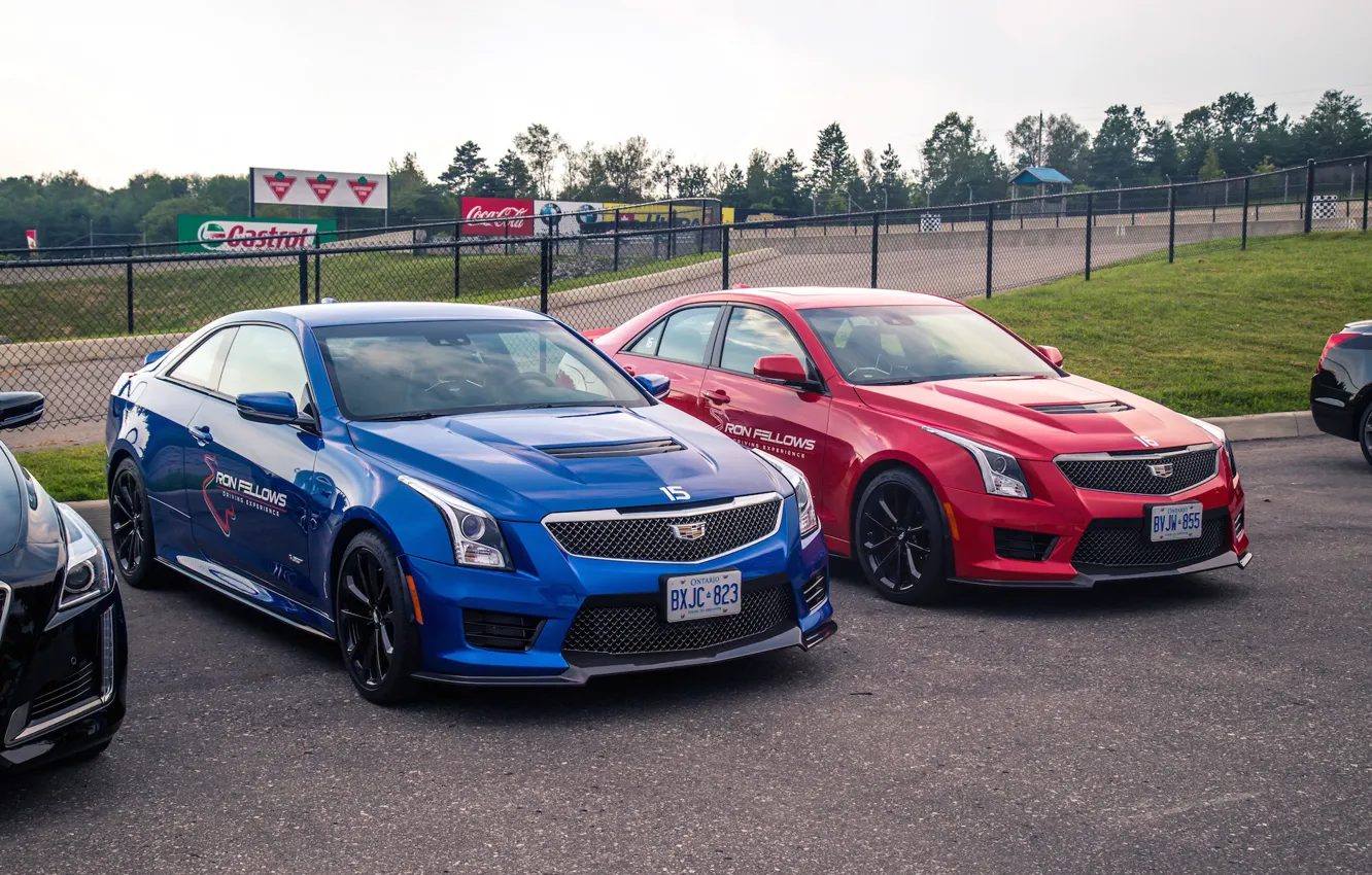 Photo wallpaper car, machine, machine, Cadillac, tuning, Parking, red, front