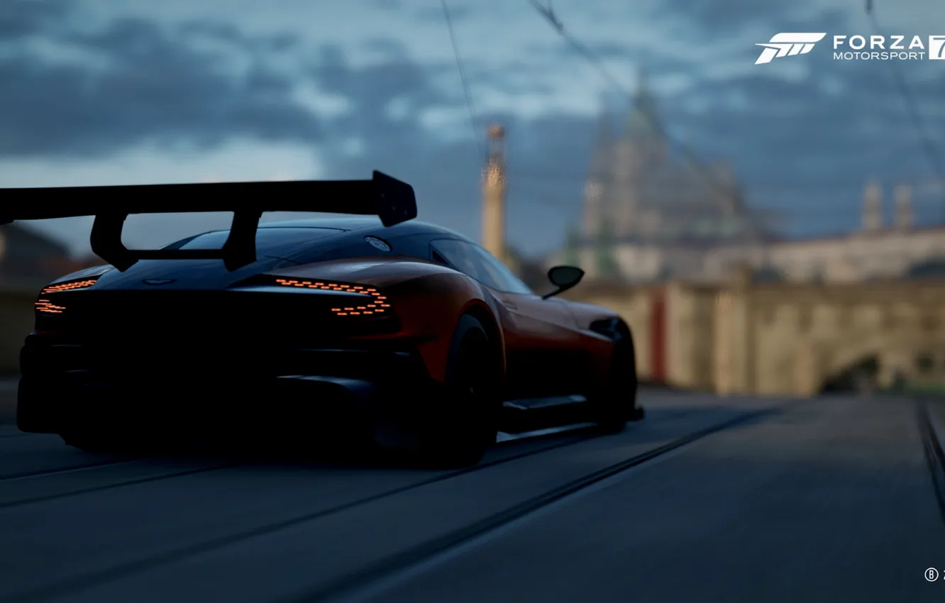 Photo wallpaper Aston Martin, game, speed, back, Drive, Vulcan, FM7, Forza Motorsport 7