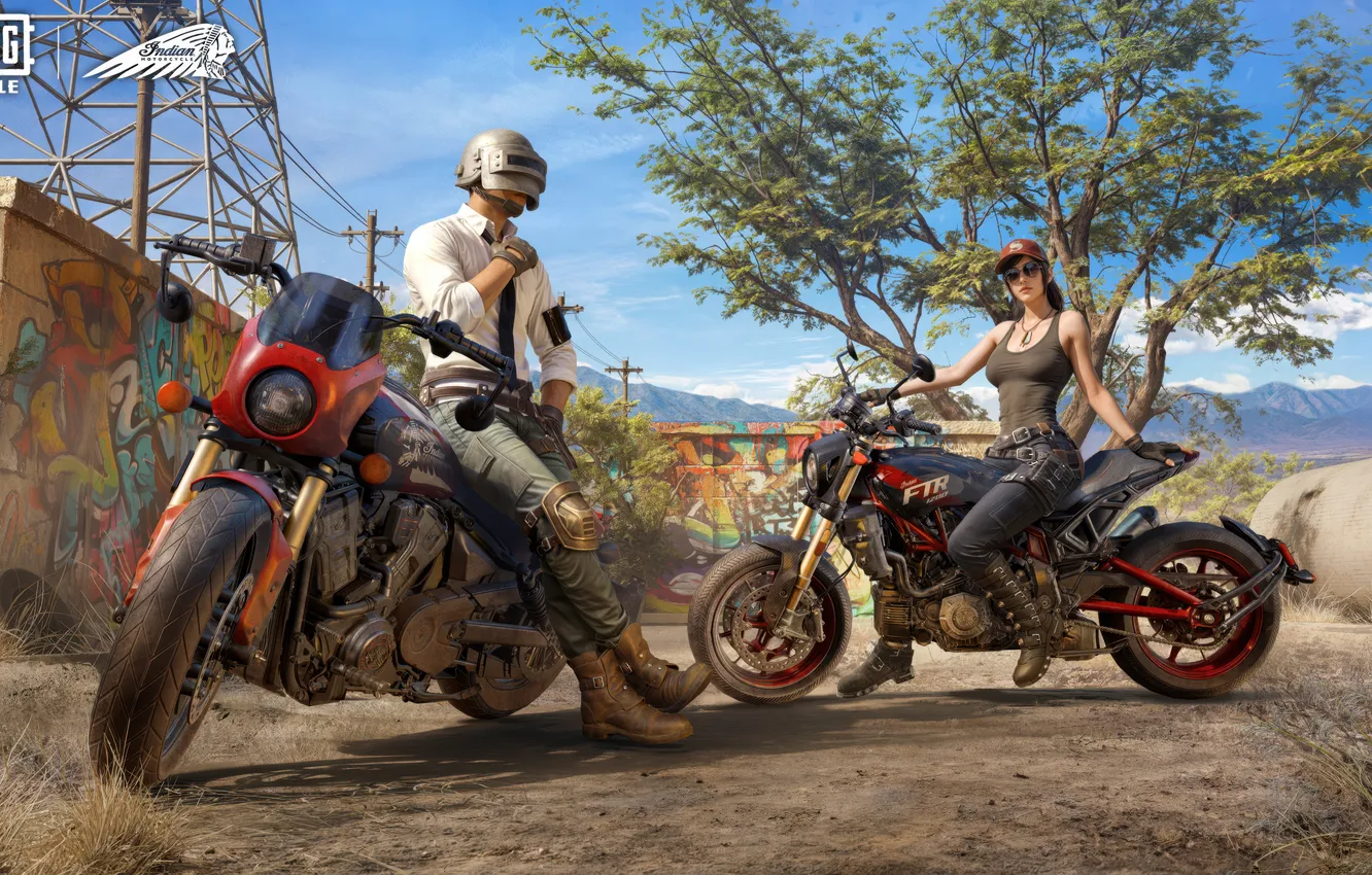 Photo wallpaper games, Indian Motorcycle, PUBG MOBILE, 2024 Games