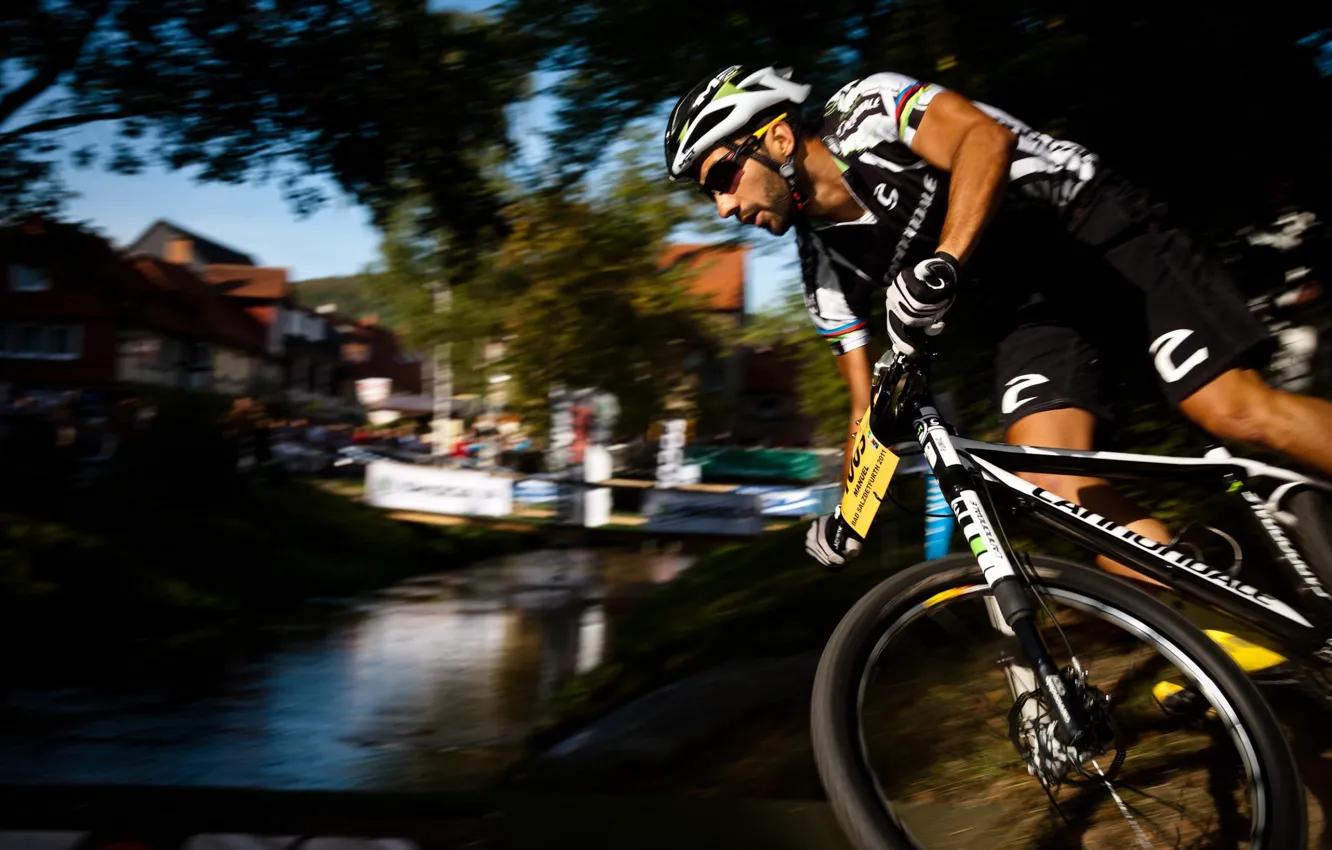 Photo wallpaper athlete, Cycling, Mountain Bikes