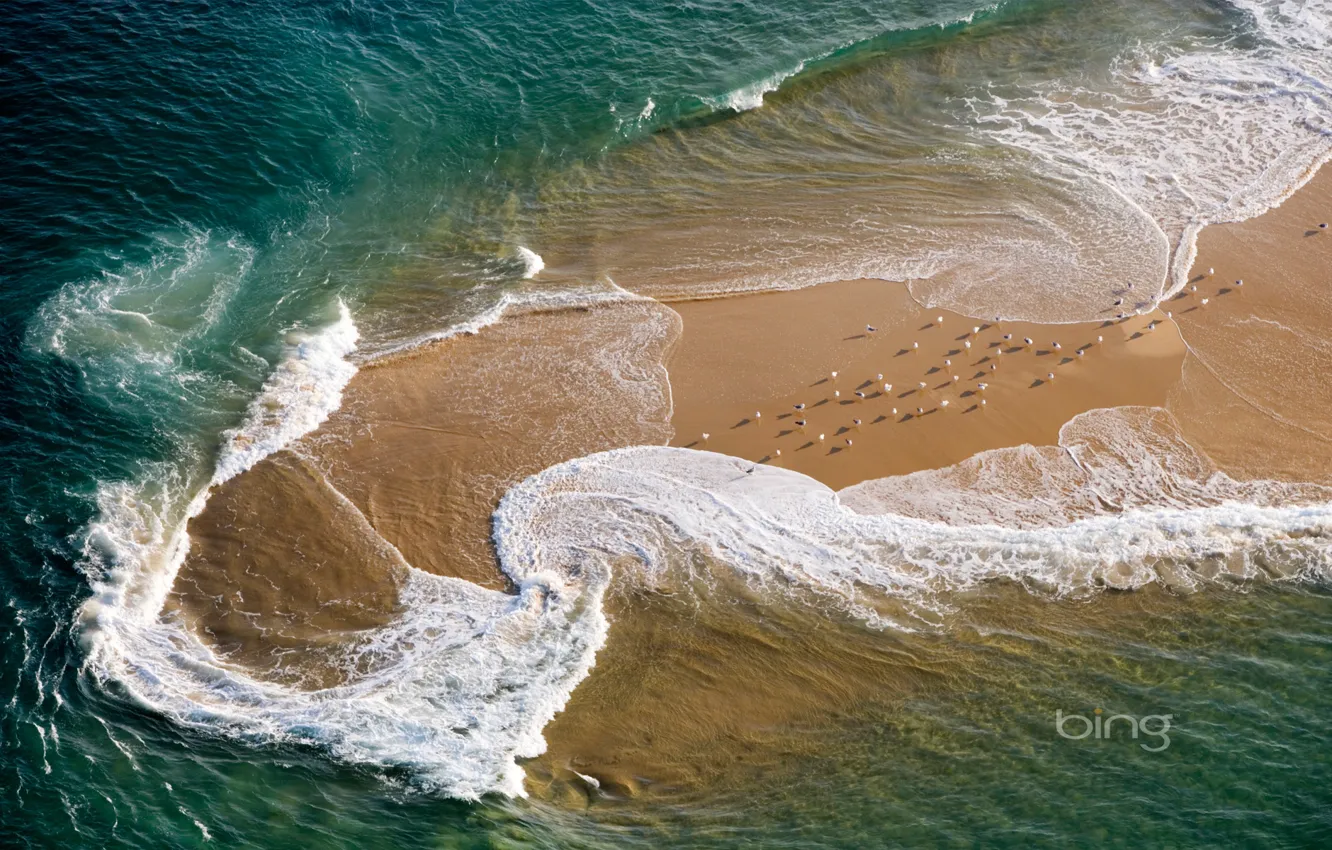 Photo wallpaper sea, beach, wave