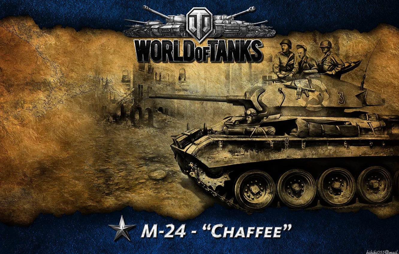 Photo wallpaper WoT, World of Tanks, World Of Tanks, light tank, Chaffee, M24 Chaffee