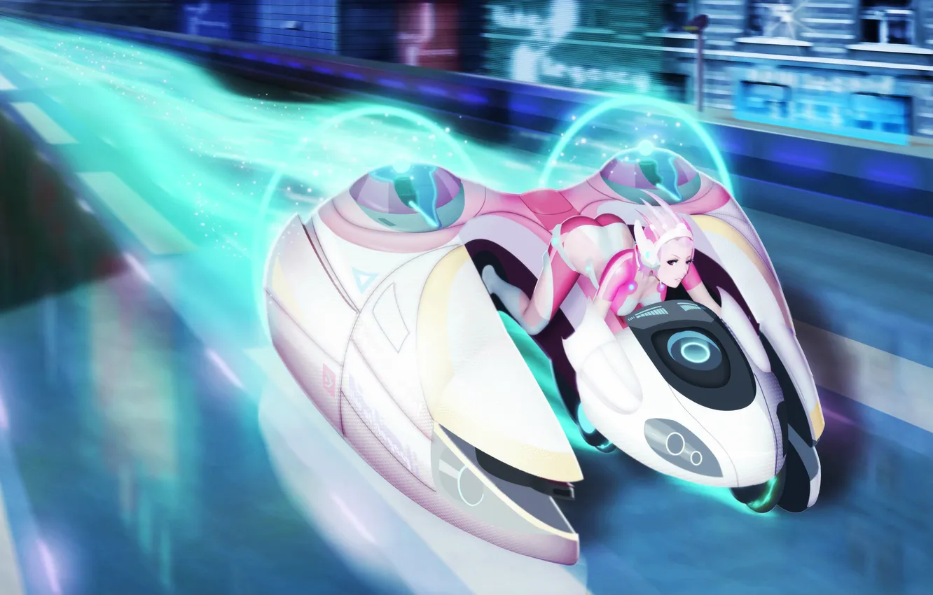 Photo wallpaper girl, fiction, driver, art