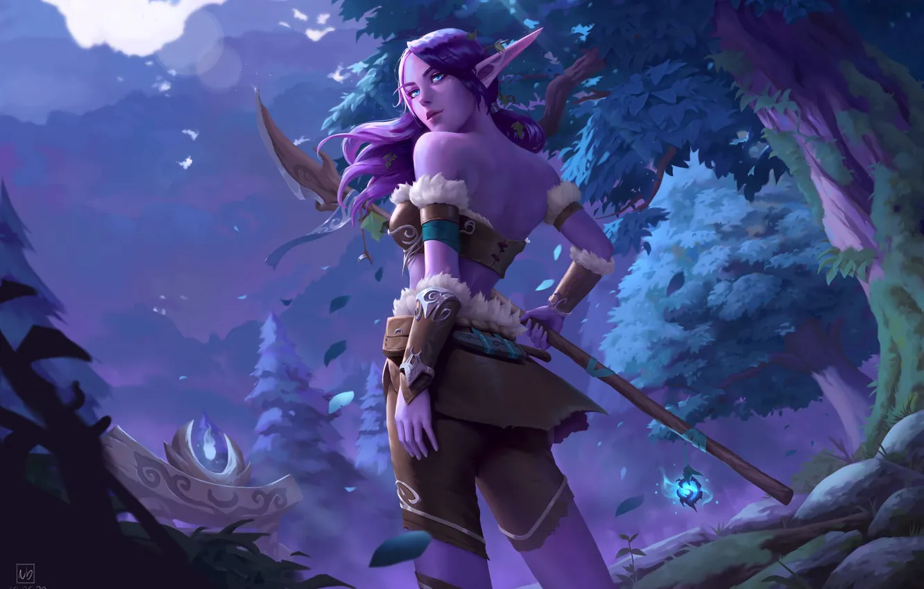 Photo wallpaper fantasy, Night Elf, elf