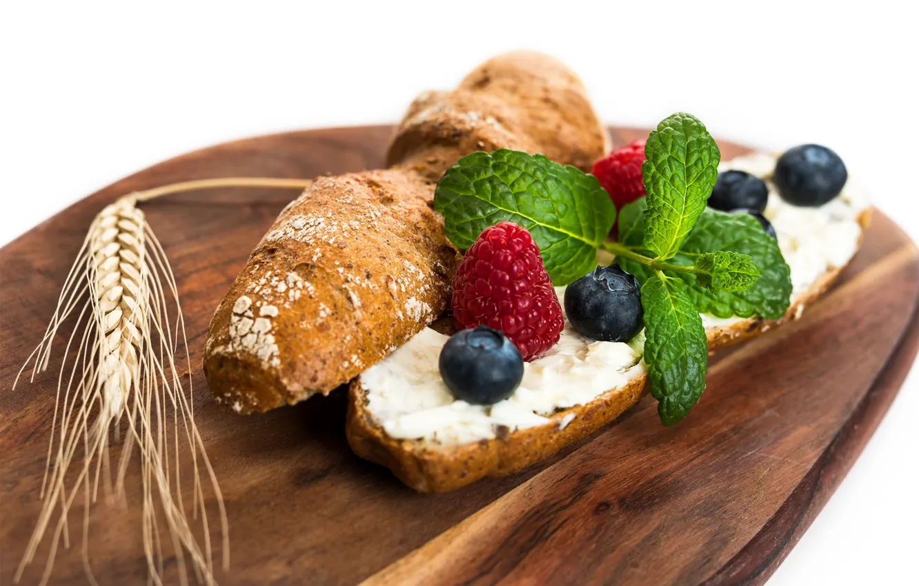 Photo wallpaper berries, food, bread