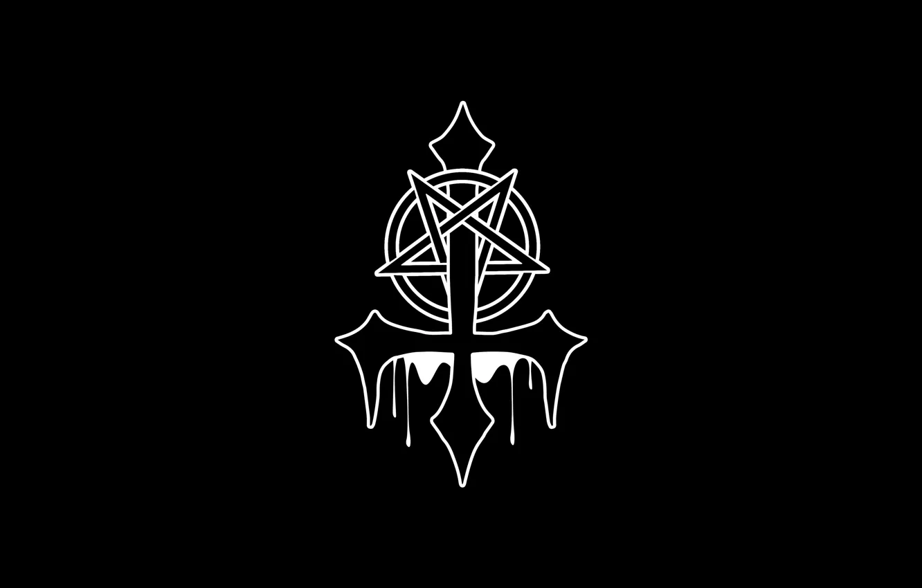 Photo wallpaper Style, Pentagram, Black and white, My, The inverted cross