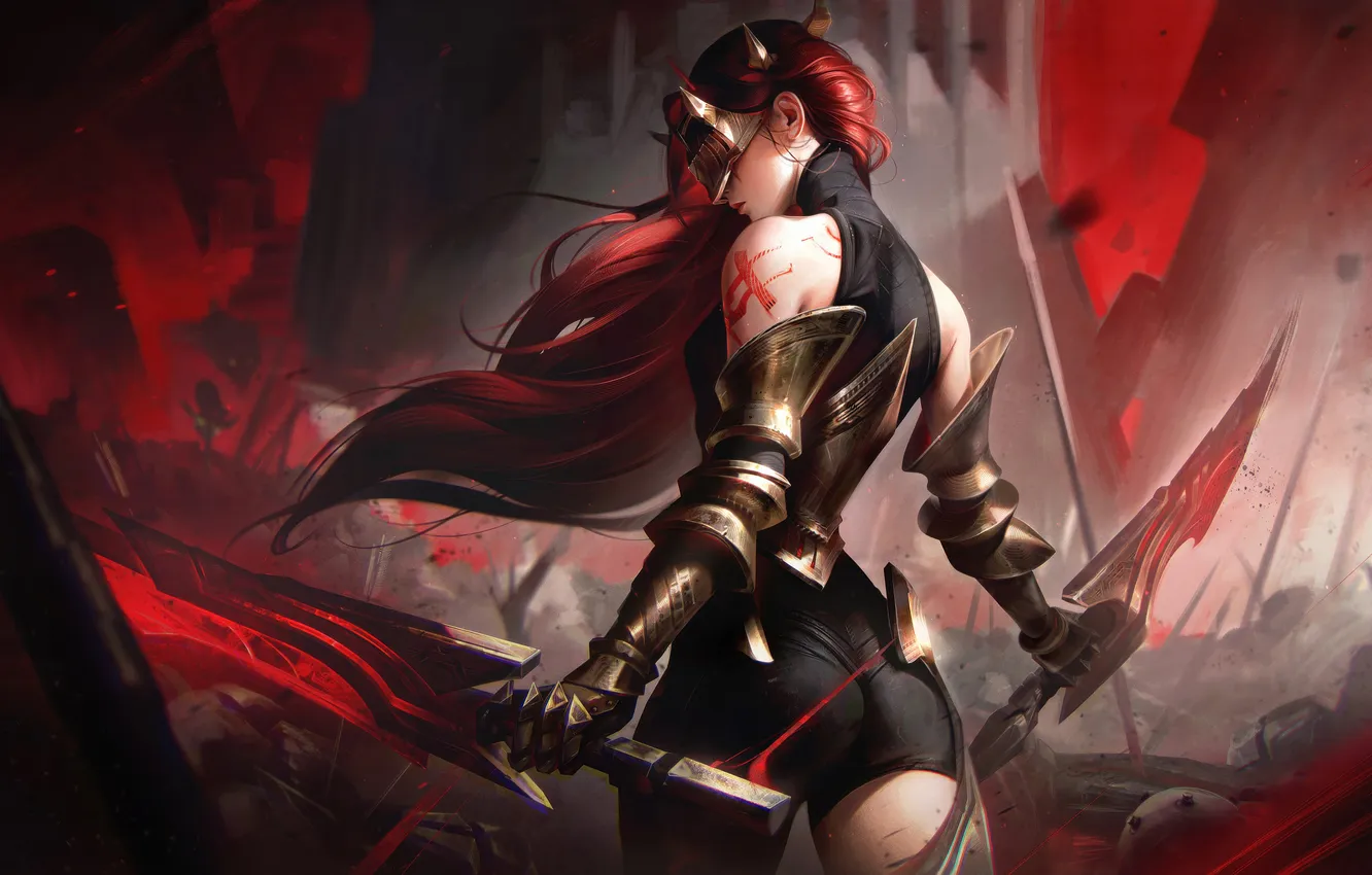 Photo wallpaper games, wolf, Katarina
