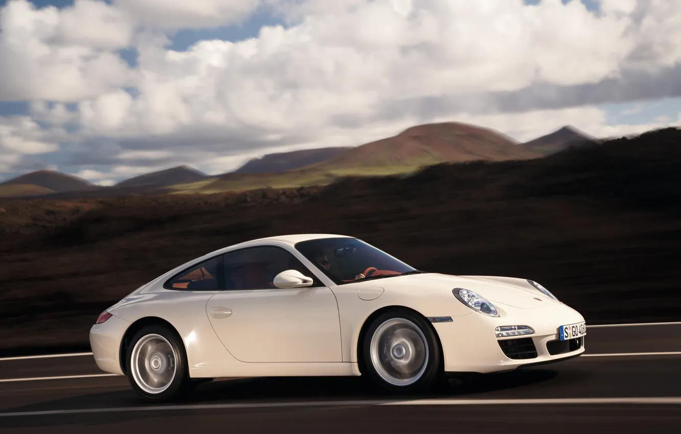 Photo wallpaper road, the sky, speed, track, Porsche