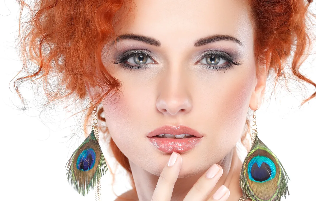 Photo wallpaper model, redhead, makeup