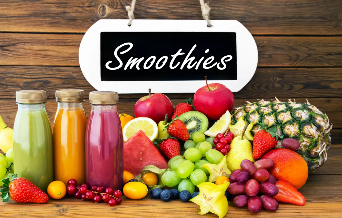 Photo wallpaper berries, juice, juice, fruit, fresh, fruits, smoothies