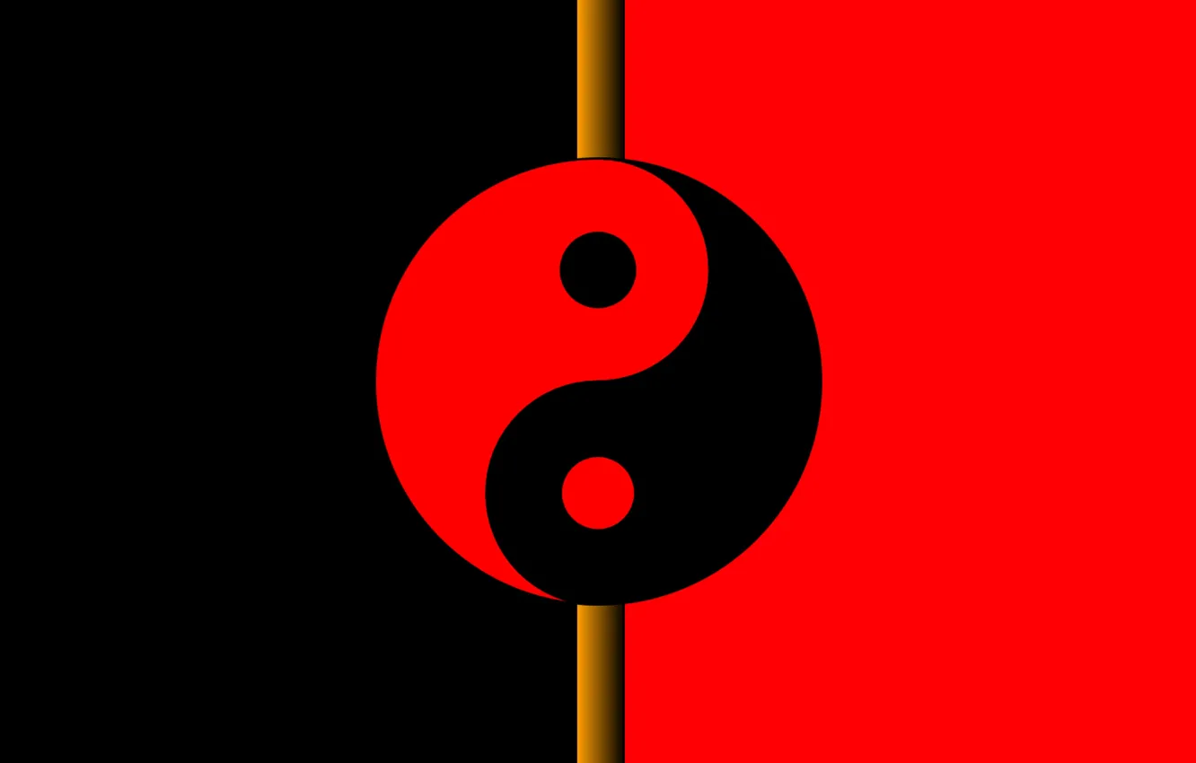 Photo wallpaper red, characters, black, Yin, Ian