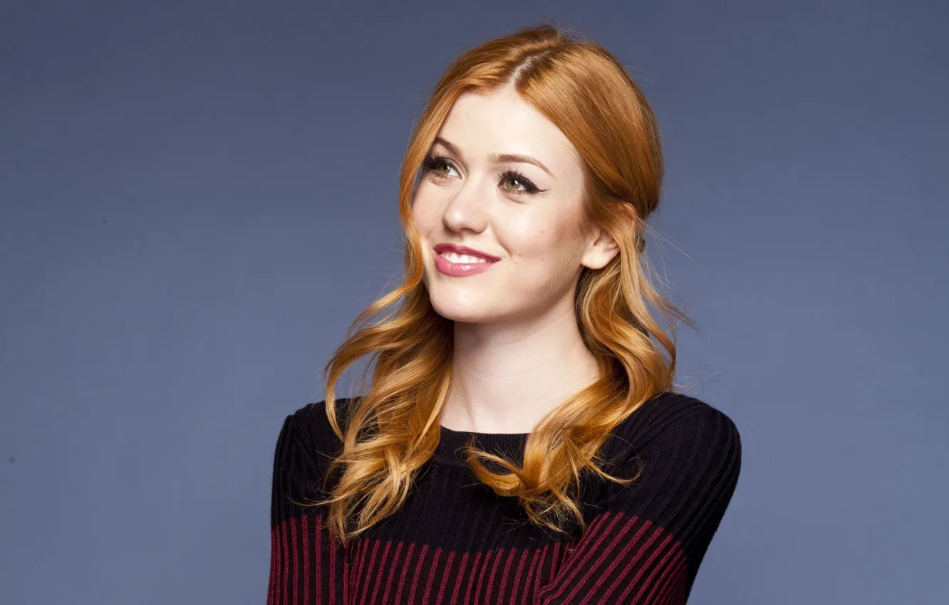 Photo wallpaper smile, actress, red, Katherine McNamara