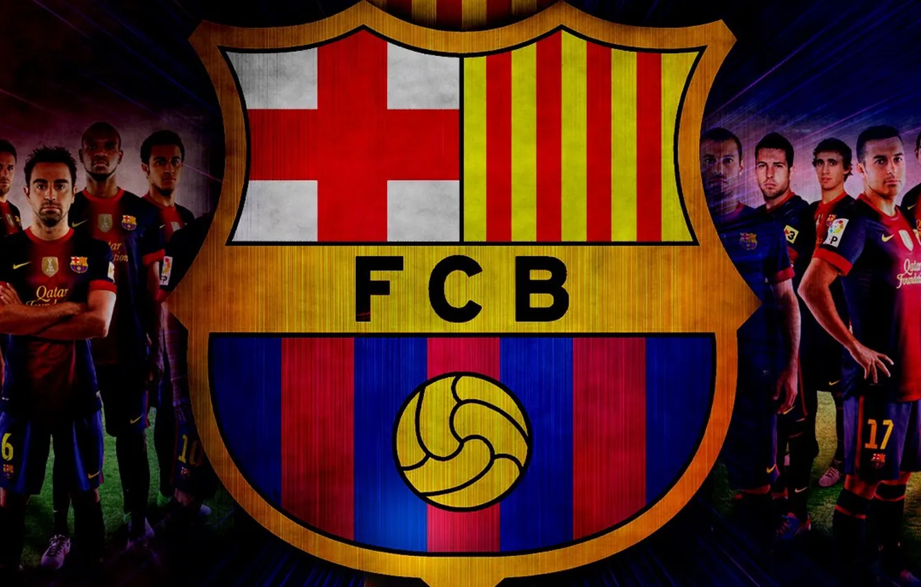 Photo wallpaper wallpaper, logo, football, Sport, FC Barcelona, players