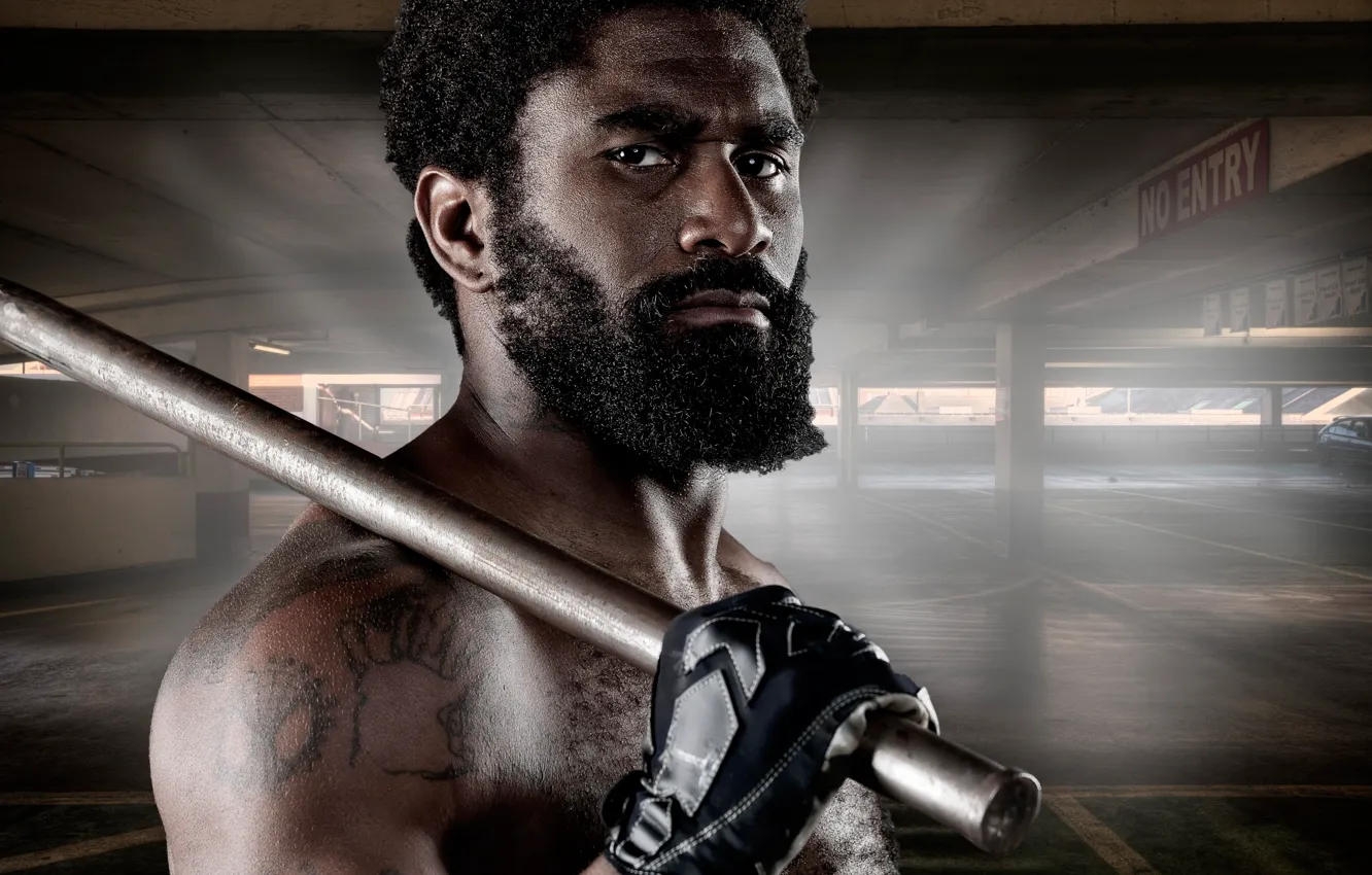 Photo wallpaper tattoo, gloves, beard, iron stick, No Entry
