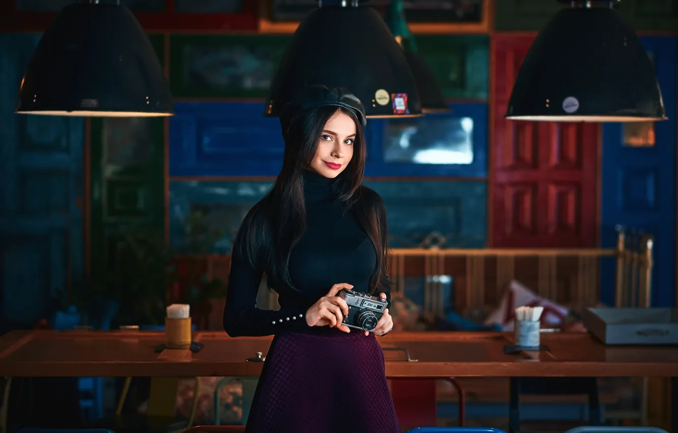 Photo wallpaper girl, the camera, Alexander Belozerov