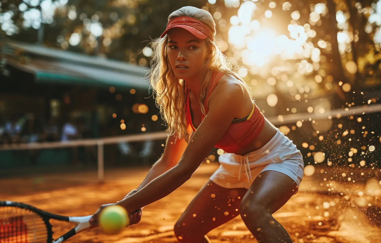 Photo wallpaper player, female, athletic, Tennis