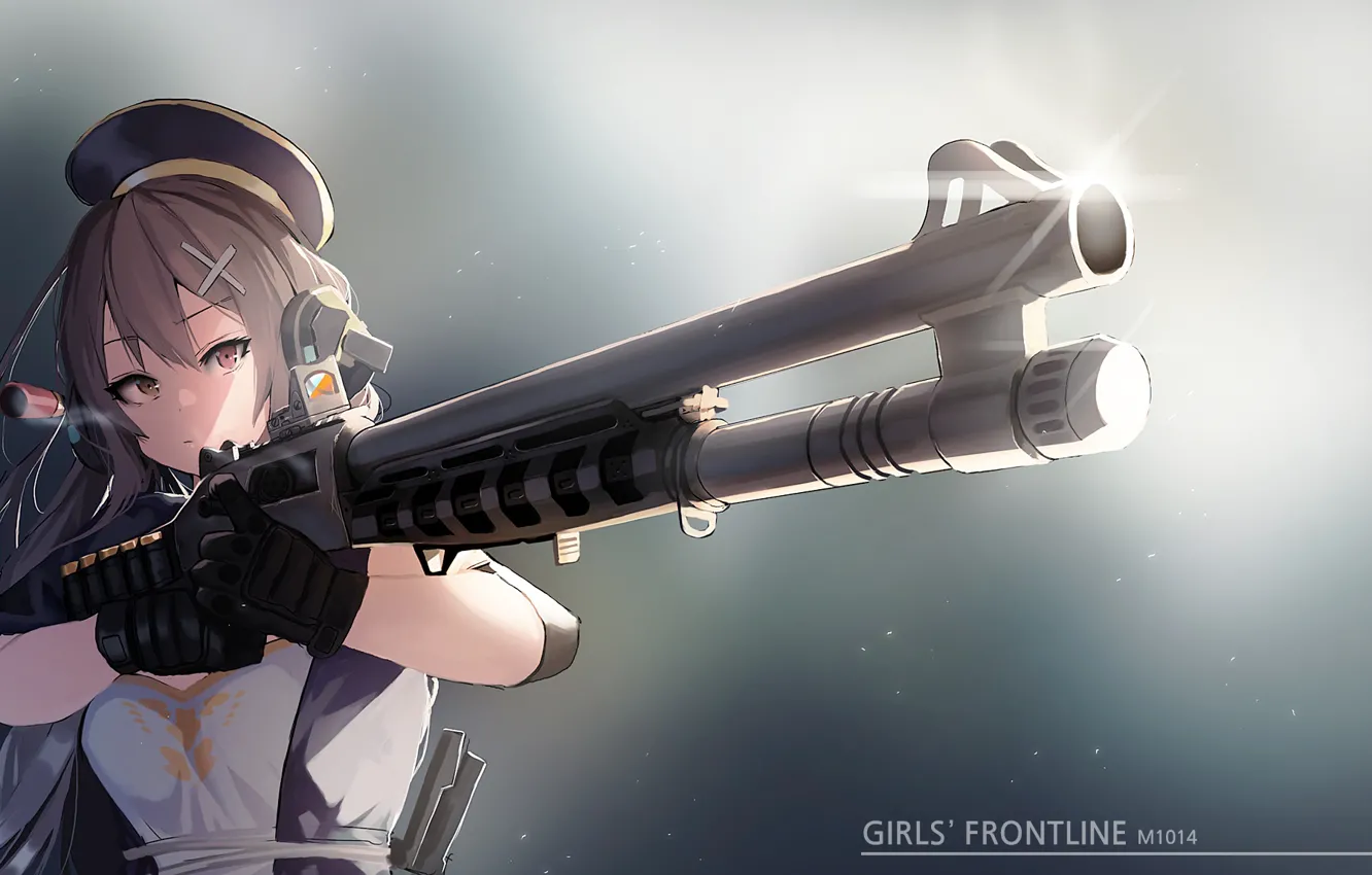 Photo wallpaper girl, the barrel, gun, M1014, Girls Frontline