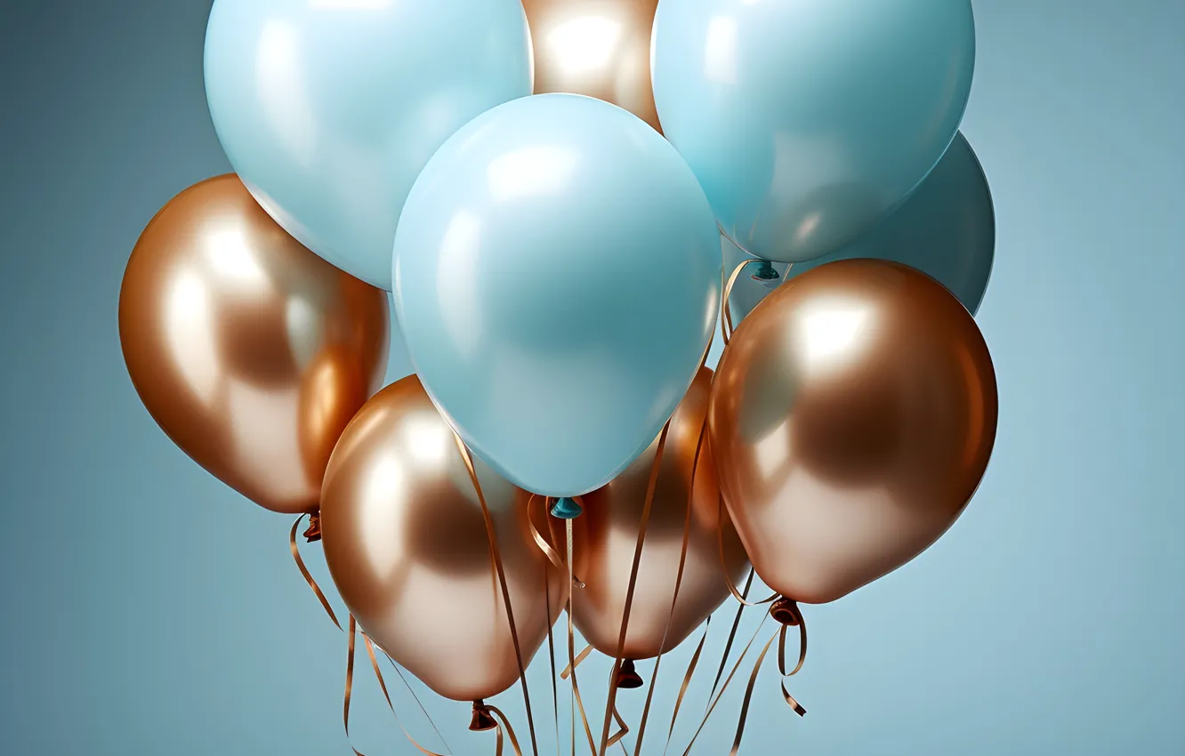 Photo wallpaper balls, balloons, birthday, holiday, balls, Shine, new year, Christmas