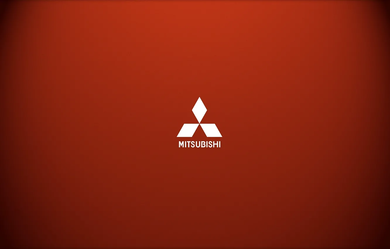 Photo wallpaper Minimalism, Logo, Mitsubishi, Red, Logo, Brand, Car Brand