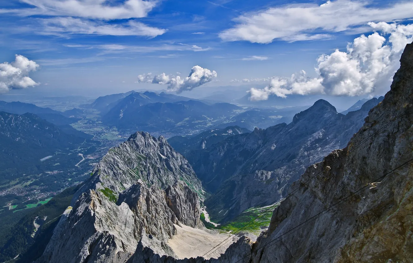 Photo wallpaper landscape, mountains, panorama