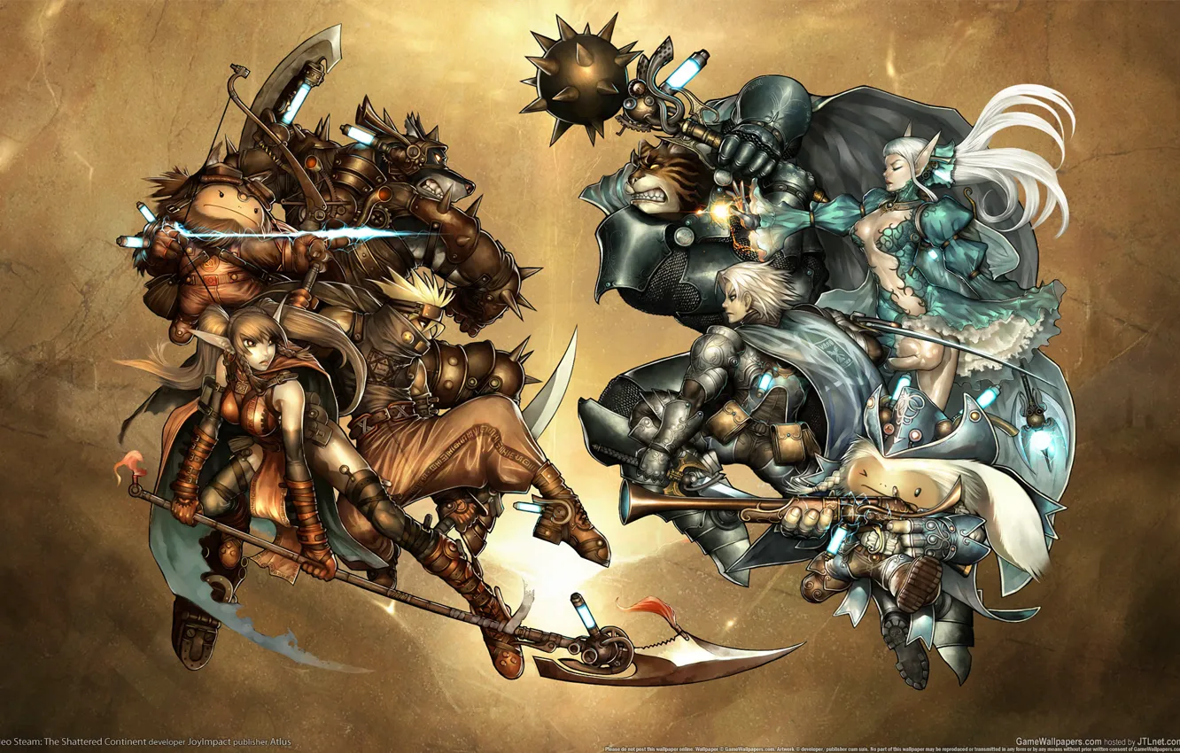 Photo wallpaper elf, warrior, beast, Neo Steam: The Shattered Continent