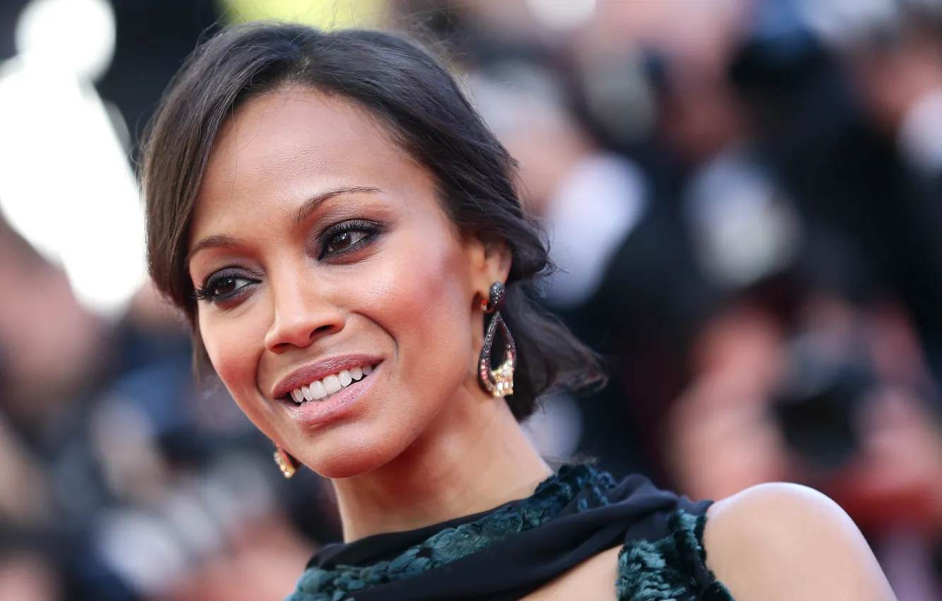 Photo wallpaper girl, model, girl, eyes, model, face, Zoe Saldana, Zoe