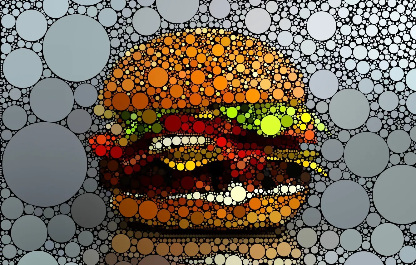 Photo wallpaper circles, creative, graphics, hamburger