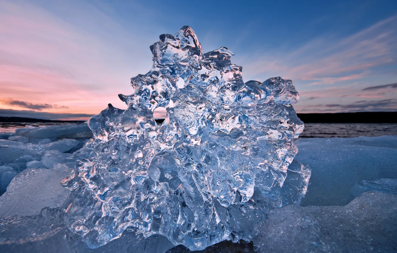 Photo wallpaper cold, ice, sea, water, transparent, ice