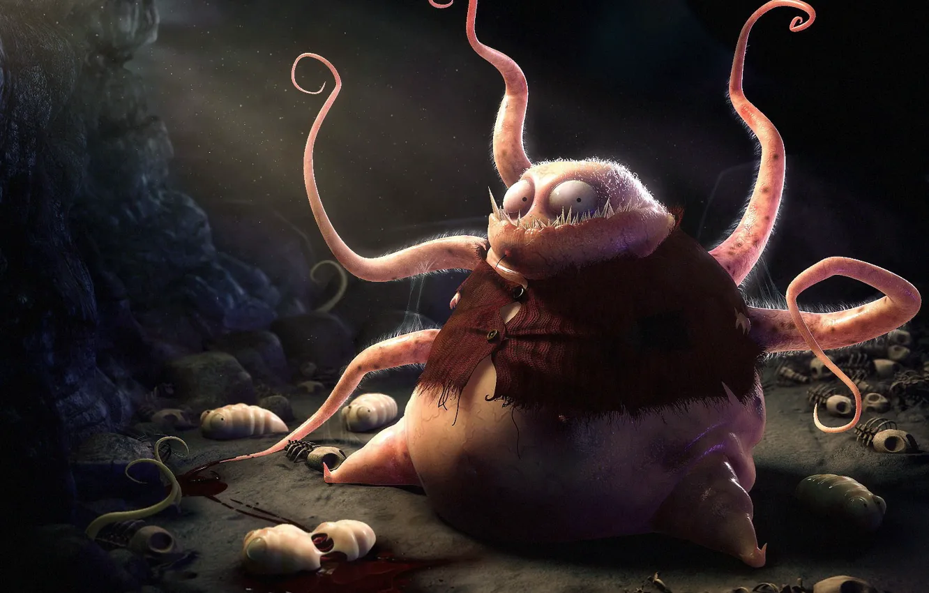 Photo wallpaper monster, tentacles, the larva
