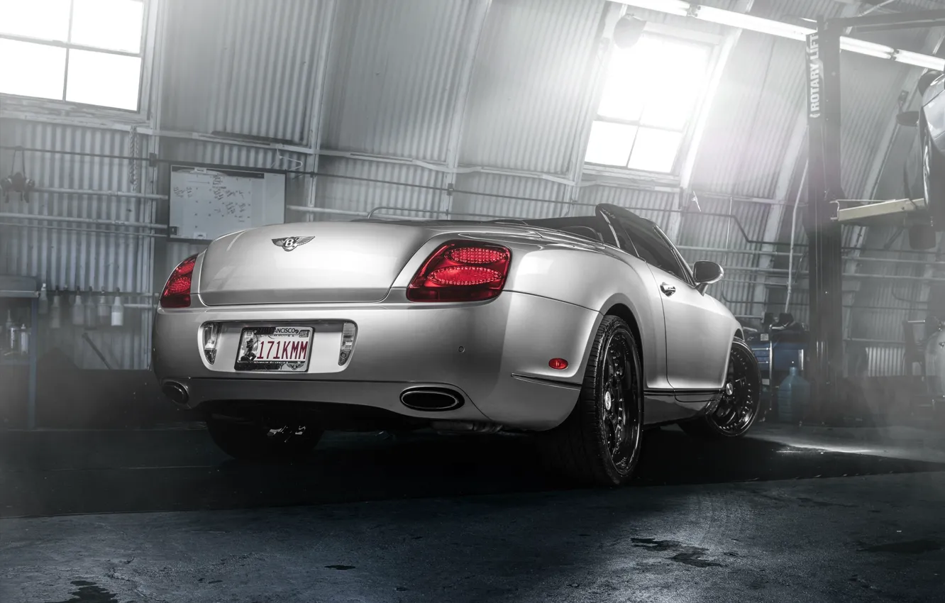 Photo wallpaper Bentley, Continental, Car, Forged, GTC, Silver, Wheels, Rear