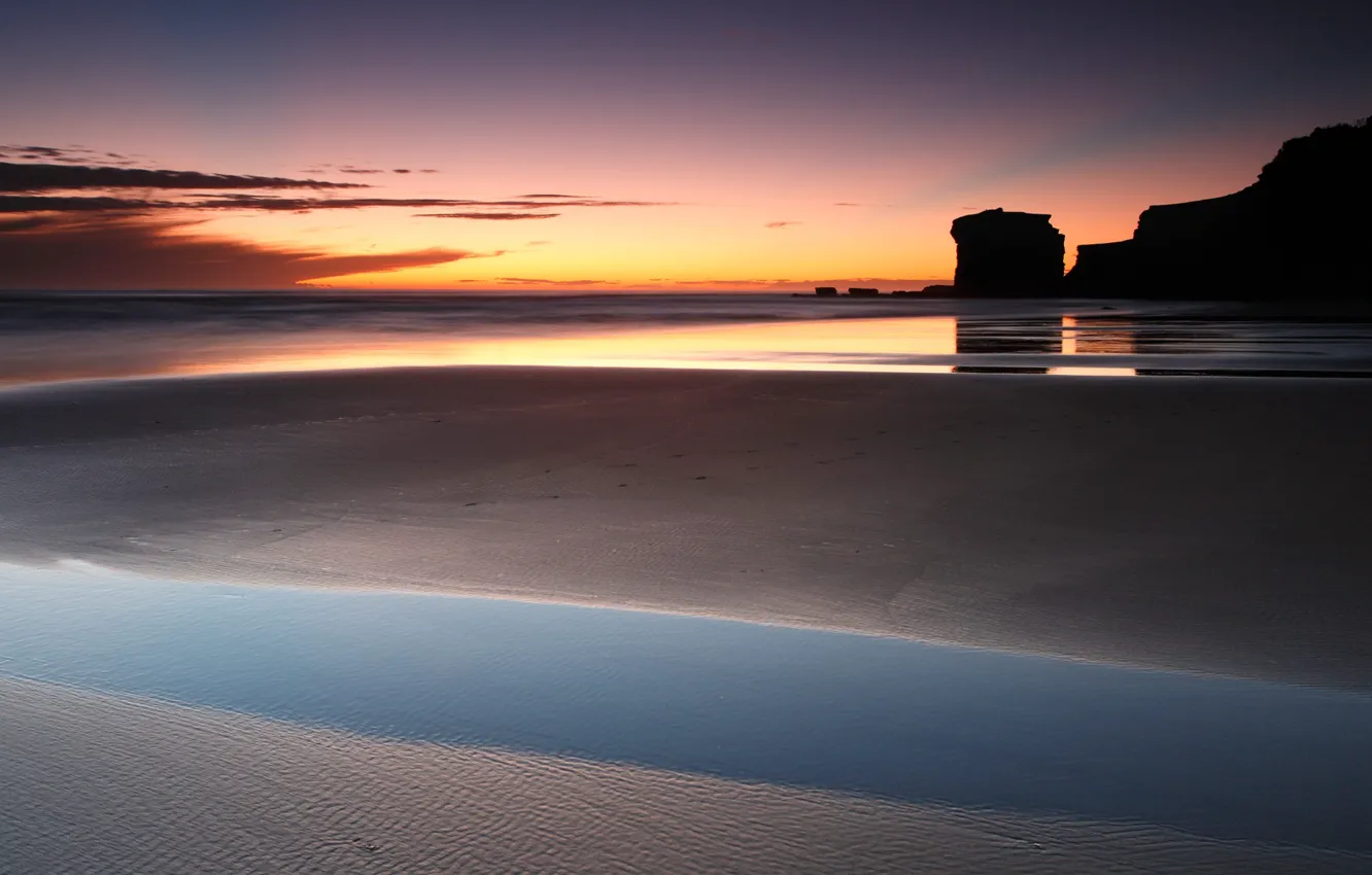 Photo wallpaper water, sunset, Shore