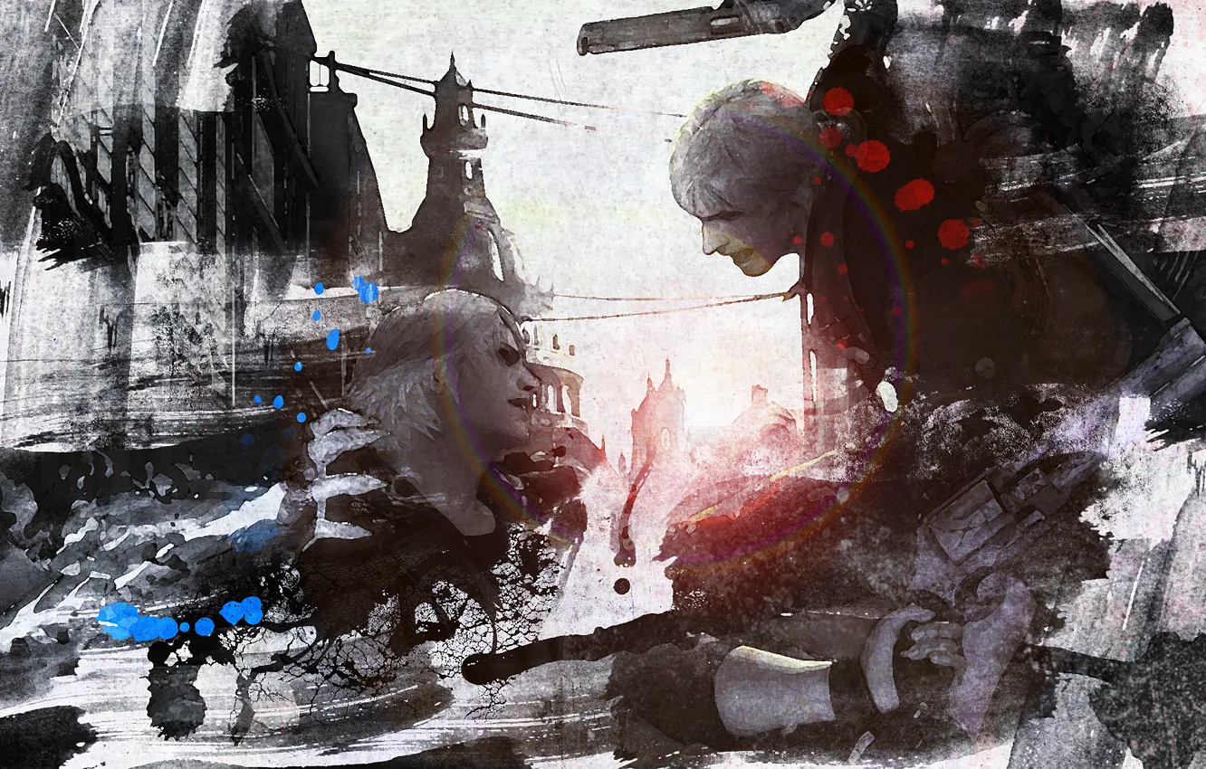 Photo wallpaper the demon, art, fight, devil may cry, dante, Virgil, Devil May Cry 4: Special Edition