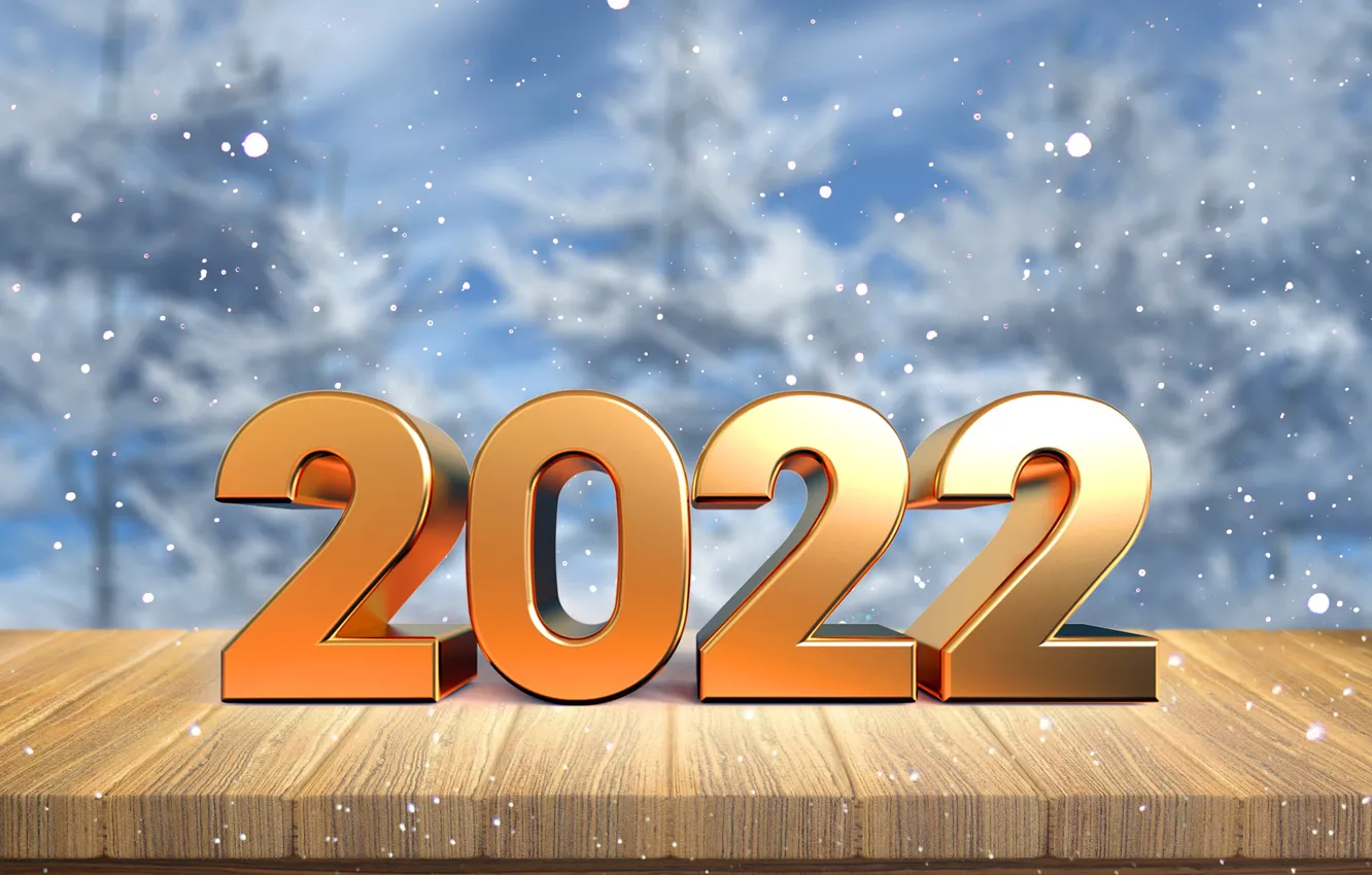 Photo wallpaper background, gold, new year, figures, golden, winter, wooden, New Year