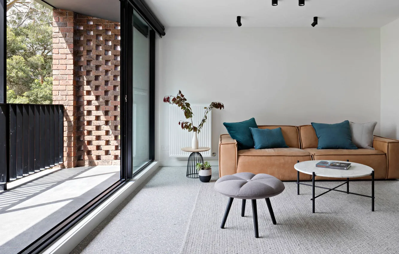 Photo wallpaper design, style, interior, Victoria, Australia, balcony, sofa, Melbourne