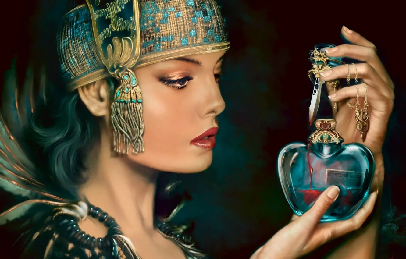 Photo wallpaper decoration, figure, bottle