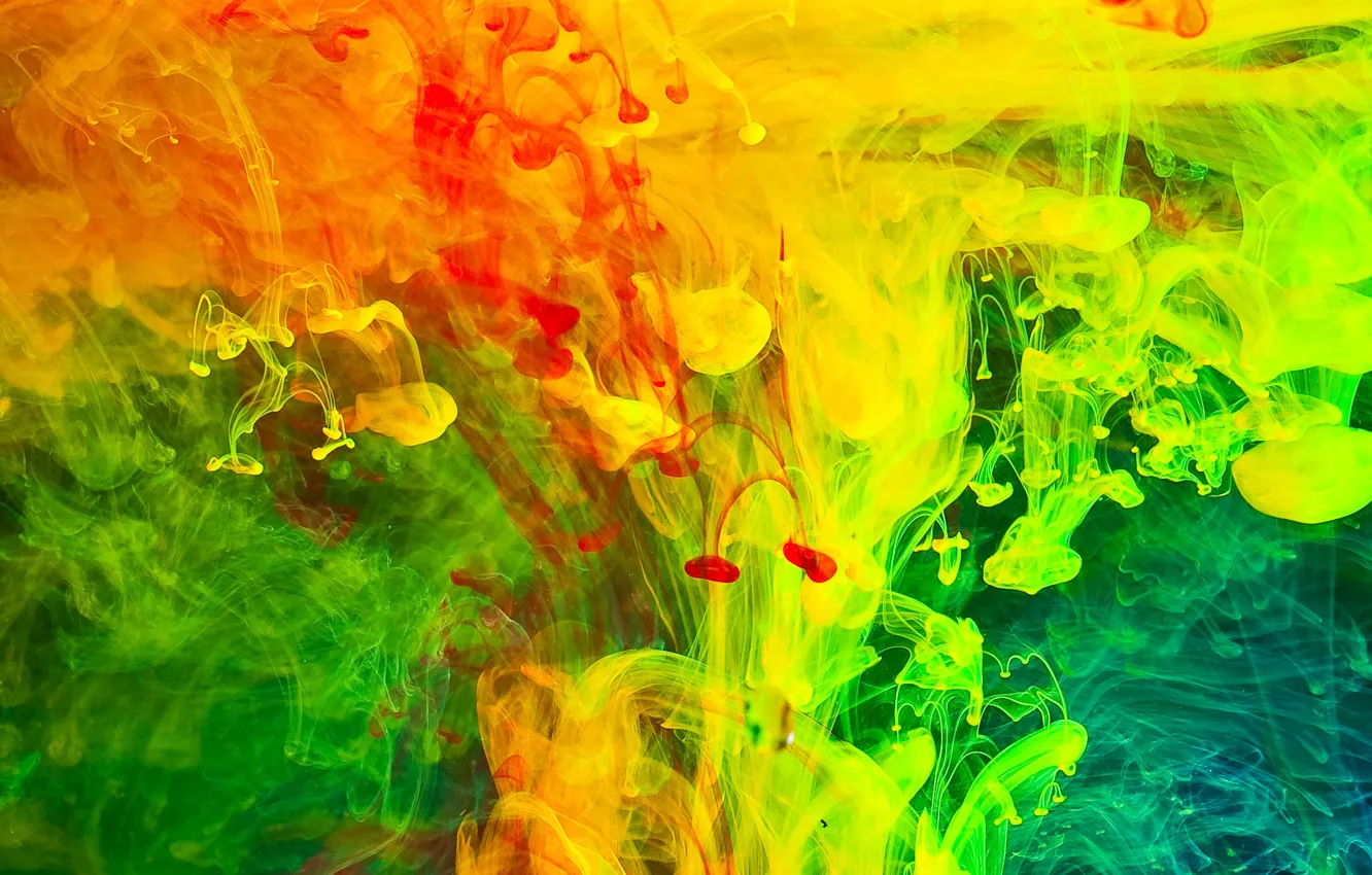 Photo wallpaper water, Colored, Smoke