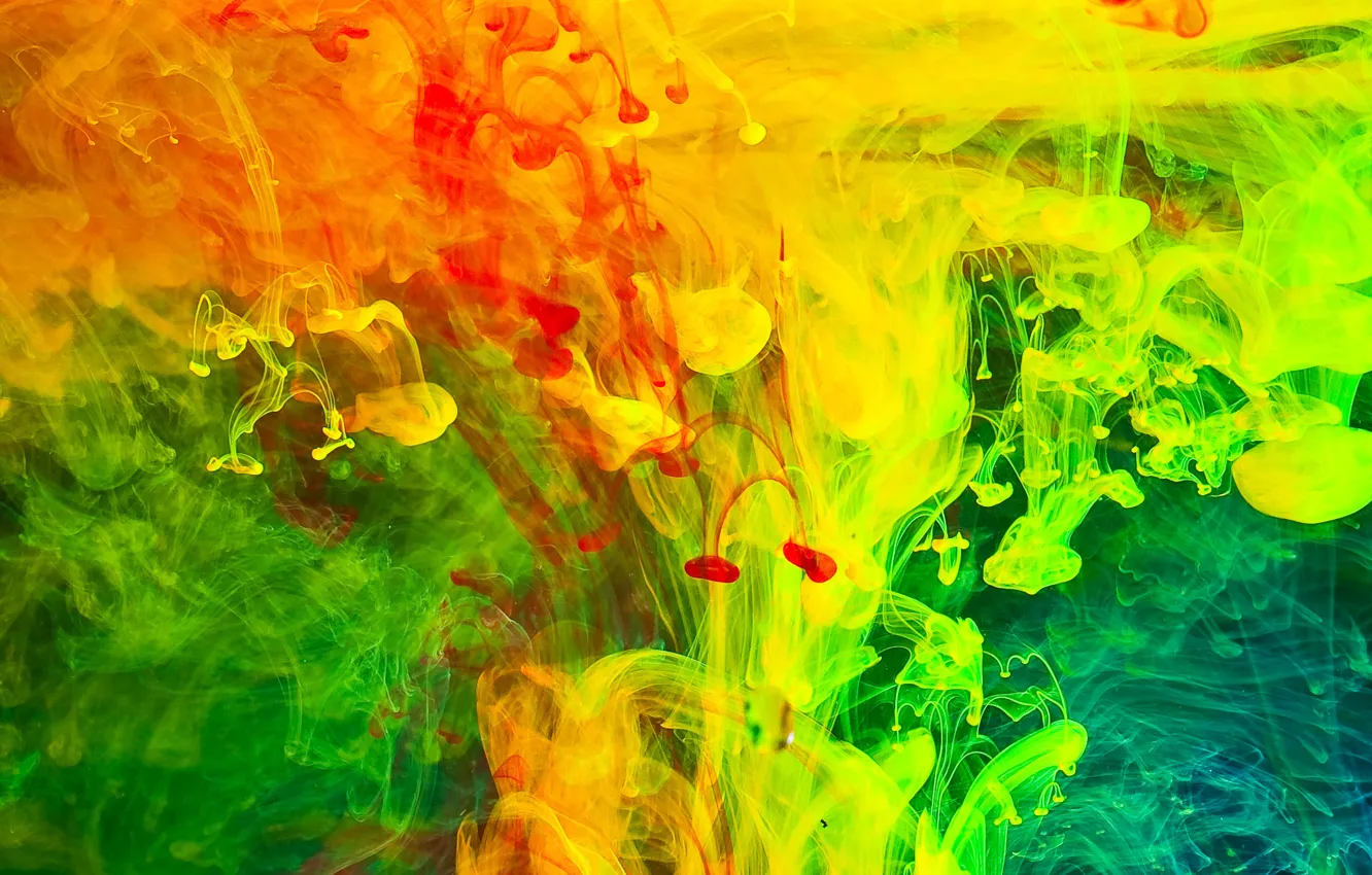 Photo wallpaper smoke, water, colored