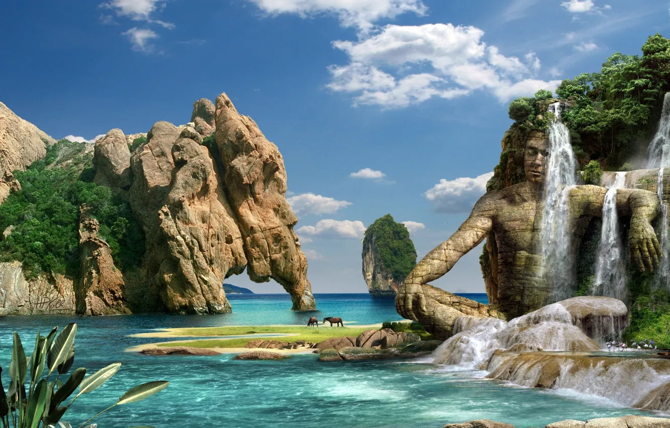 Photo wallpaper sky, blue, water