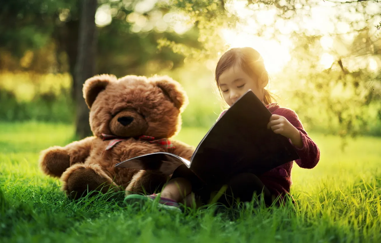 Photo wallpaper bear, girl, nastronie