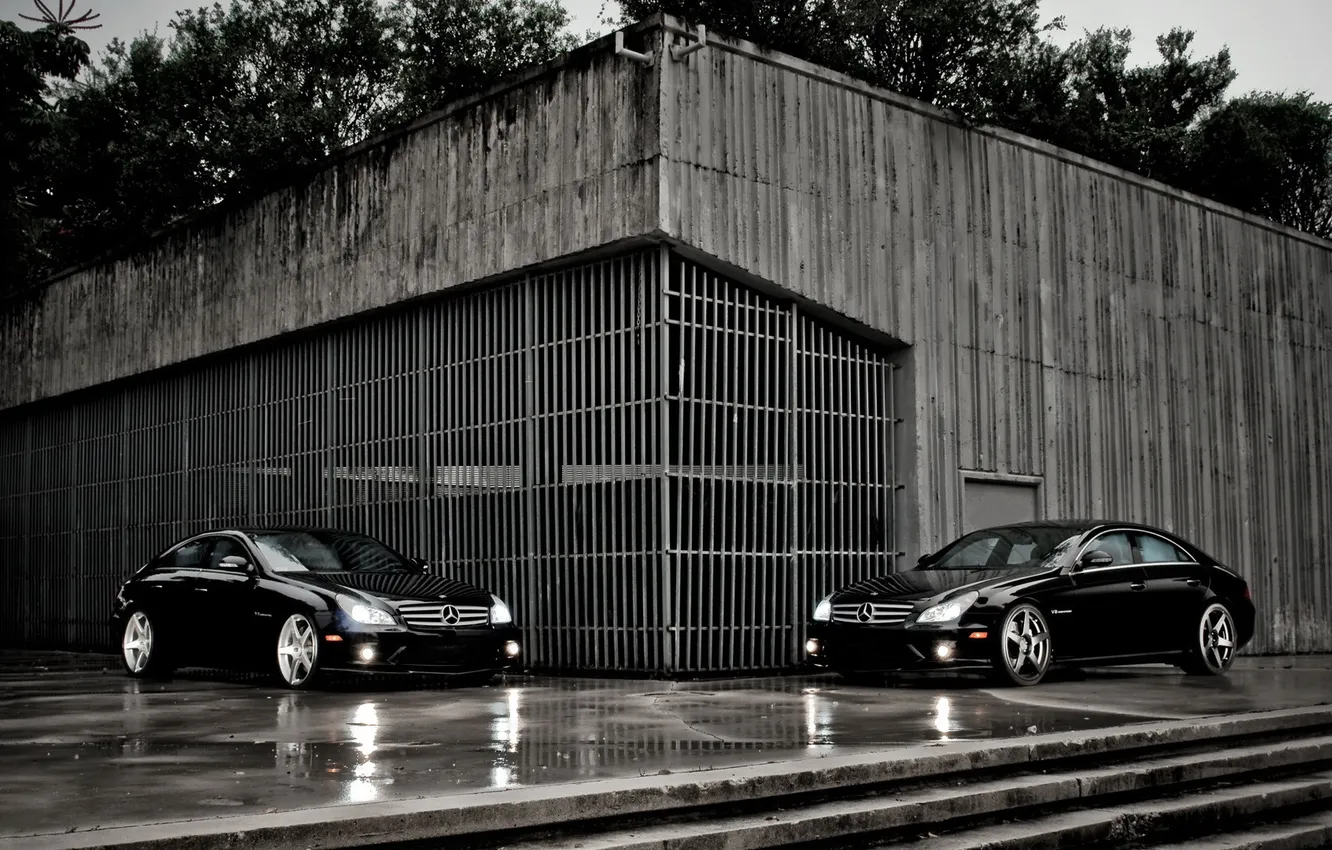 Photo wallpaper drives, Mercedes, two, mercedes benz, tuning, cls