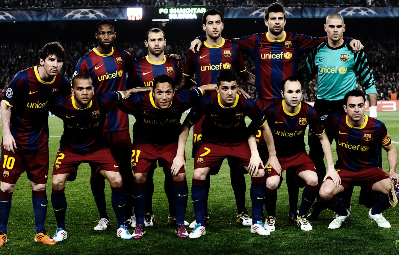 Photo wallpaper Barcelona, Champions League, Team, Camp Nou