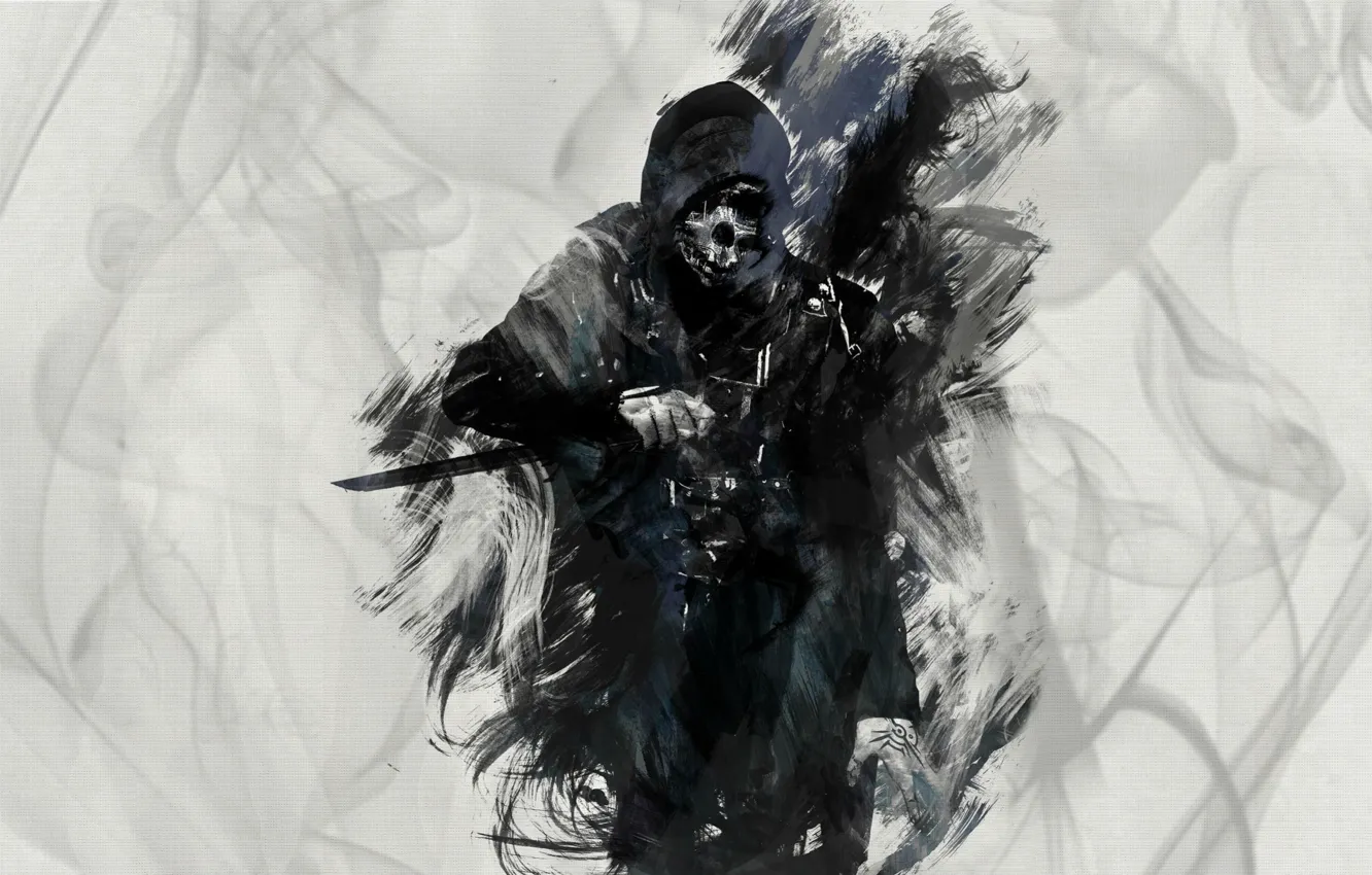 Photo wallpaper game, art, knife, killer, art, knife, dishonored, corvo attan